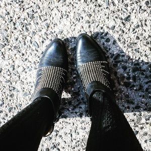 Black studded Western Style Boots